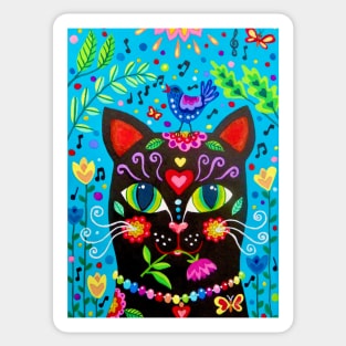 Black Cat in the Garden Sticker